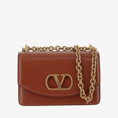 Valentino Garavani Brown Small Vain Shoulder Bag In Wuc Dark Brandy