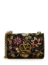 Valentino Garavani 'vain' Multicolor Shoulder Bag With All-over Floral Print And Vlogo In Fabric Wom