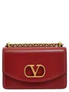 Valentino Garavani Vain Vlogo Leather Shoulder Bag In Red