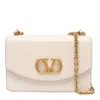Valentino Leather Vlogo Signature Shoulder Bag In Neutral