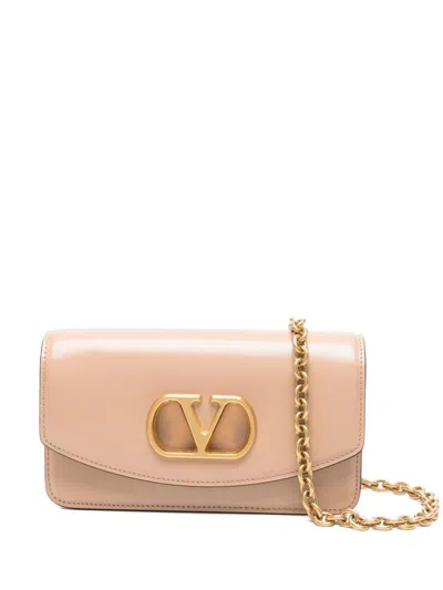 Valentino Garavani Vain Small Leather Clutch In White
