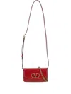 Valentino Crossbody Bags With Gold-tone Hardware And Chain Strap In Red