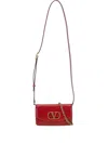 Valentino Crossbody Bags With Gold-tone Hardware And Chain Strap In Red