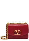Valentino Garavani Vain Vlogo Leather Shoulder Bag In Red