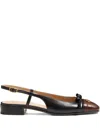 Valentino Valet Du Roi Leather Slingback Ballerina Flat