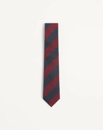Valentino Garavani Valentie Jacquard Regimental Silk Tie
