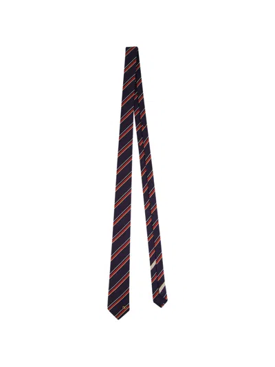 Valentino Garavani Valentie Jacquard Regimental Silk Tie In Transparent