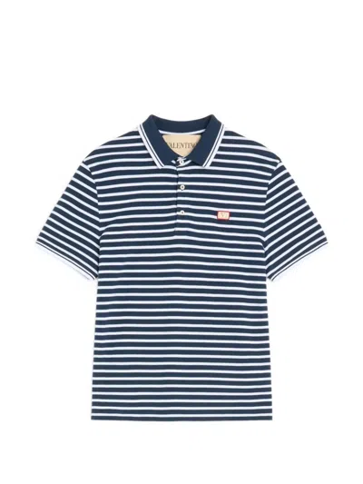 Valentino Garavani  Cotton Piqué Polo With Vlogo Patch In White