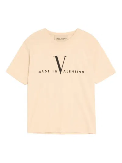 VALENTINO VALENTINO GARAVANI VALENTINO COTTON T-SHIRT WITH MADE IN VALENTINO PRINT