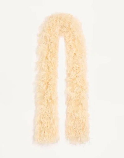 Valentino Garavani Écharpe Valentino En Plumes D'autruche Et De Dinde Femme Blanc Cassé Uni In Neutral