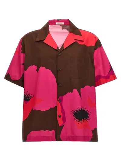 Valentino Garavani  Floral Print Shirt In Brown