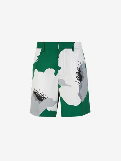 VALENTINO VALENTINO GARAVANI VALENTINO FLOWER PORTRAIT MOTIF BERMUDA SHORTS