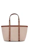 VALENTINO GARAVANI VALENTINO GARAVANI ROCKSTUD CANVAS MINI TOTE