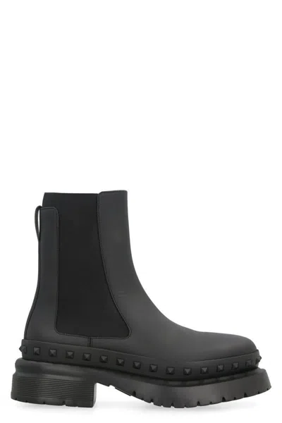 Valentino Garavani - Rockstud M-way Leather Chelsea Boots
