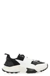 Valentino True Act Leather-trimmed Mesh And Rubber Sneakers In Black