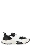 Valentino True Act Leather-trimmed Mesh And Rubber Sneakers In Black