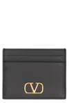 Valentino Garavani Women Signature Vlogo Card Holder In Black