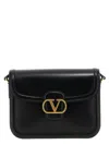 Valentino Garavani Black Shoulder Bag With Vlogo Detail On The Front In Leather Man In Black