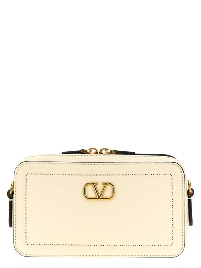 Valentino Garavani Valentino Vlogo Alltime Mini Leather Camera Bag In White