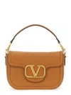 Valentino Structured Leather Chain Strap Bag In Brown