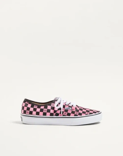 Valentino Garavani And Vans Low-top Trainer In Fabric With Vlogo Checkerboard Pri In Multi