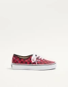 Valentino Garavani  Garavani And Vans Low-top Trainer In Fabric With Vlogo Checkerboard Pri In Red