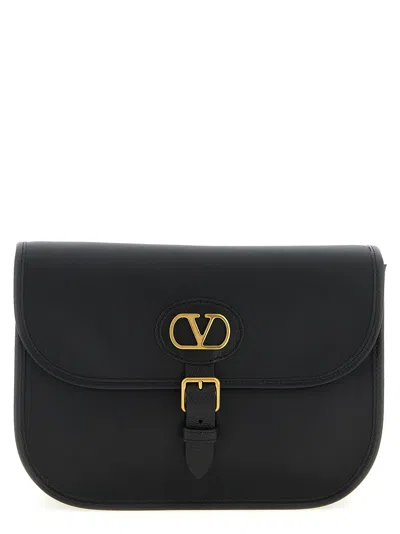 Valentino Garavani Antibes Leather Crossbody Bag Adjustable Strap In Black
