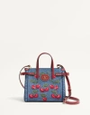 Valentino Garavani  Garavani Antibes Kleiner Shopper Aus Denim Mit Cherryfic-stickerei Frau