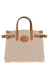 Valentino Antibes Canvas Handbag Structured Shape Buckle In Beige