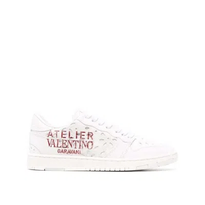 Valentino Garavani Atelier Logo Sneakers In White