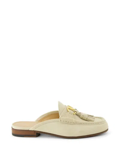 Valentino Garavani Beige Flat Shoes In White