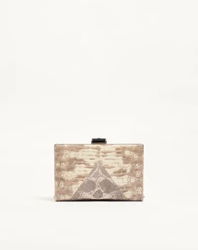 Valentino Garavani Berthe Clutch In Tejus Woman Grey Uni