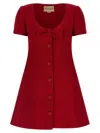 Valentino Bow Detail Dress Scoop Neckline In Red