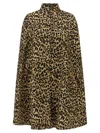 Valentino Womens Animalier Leopard Relaxed-fit Wool Cape In Brown