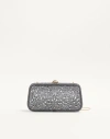 Valentino Garavani  Garavani Carry Secrets Minaudiere With Rhinestones Woman Crystal Uni In Silver