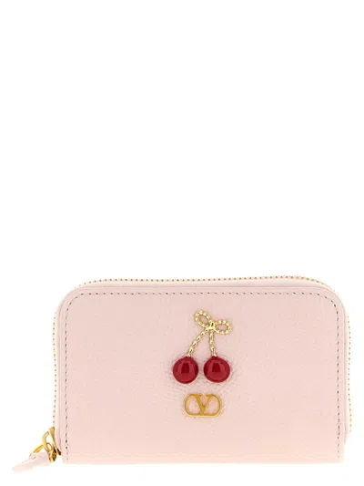 Valentino Garavani Cherryfic Zip Wallet In Pink