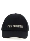 Valentino Cotton Baseball Cap With Embroidery In Black