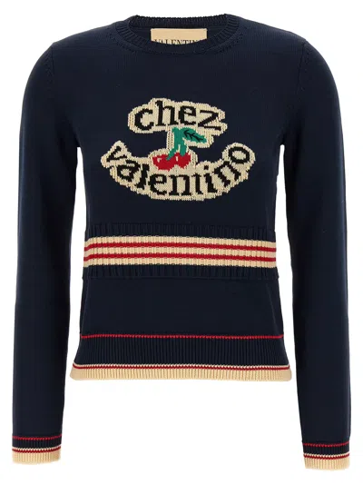 Valentino Garavani  Garavani 'chez ' Jersey In Blue