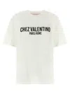 Valentino Cotton Slogan Print Drop Shoulder T-shirt