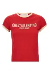 Valentino Crew Neck Cotton Jersey T-shirt With Contrasting Trims