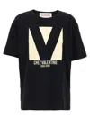 Valentino Cotton Crew Neck T-shirt Drop Shoulder In Black