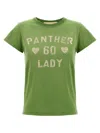 Valentino Panther Lady T-shirt In Green