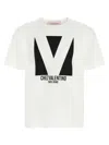 Valentino Mens Avorio Logo-print Crew-neck Cotton-jersey T-shirt In Multicolor