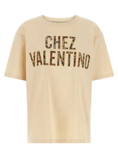 Valentino Garavani  Garavani 'chez ' T-shirt In Neutral