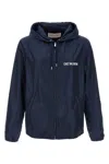 Valentino Hooded Jacket Featuring Drawstring Accents In Blue