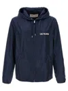 Valentino Hooded Jacket Featuring Drawstring Accents In Blue