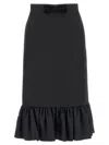 Valentino Black Crepe Couture Skirt