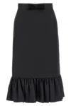 Valentino Black Crepe Couture Skirt