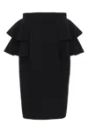 Valentino Couture Crepe High-waisted Skirt With Ruffle Detail