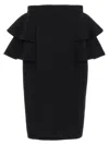 Valentino Couture Crepe High-waisted Skirt With Ruffle Detail